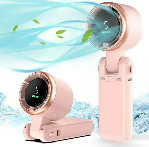 New Outdoor Handheld Mini Fan USB Desktop Fan Brushless Motor Hanging Neck Small Fan 